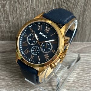 Navy Fossil Flynn Chronograph Men’s Watch With New Battery
